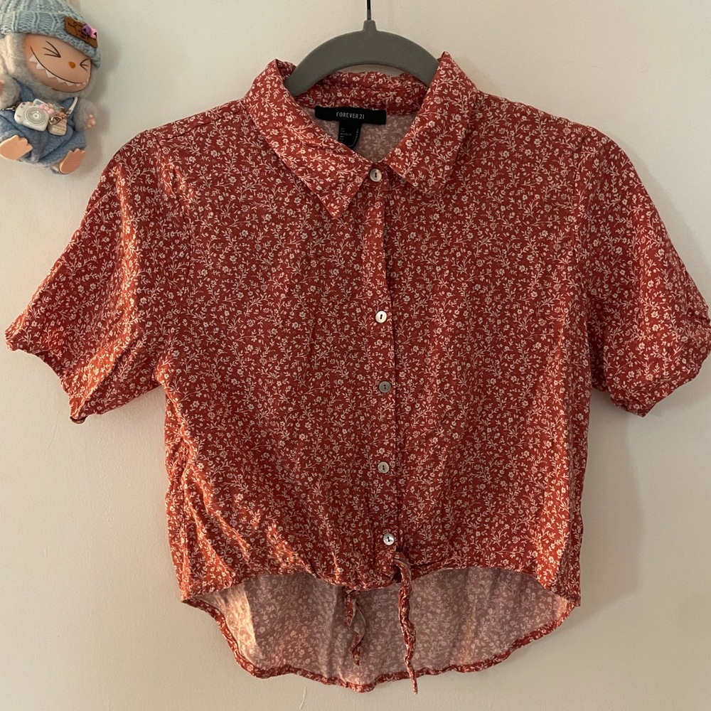 Forever 21 Red Floral Blouse